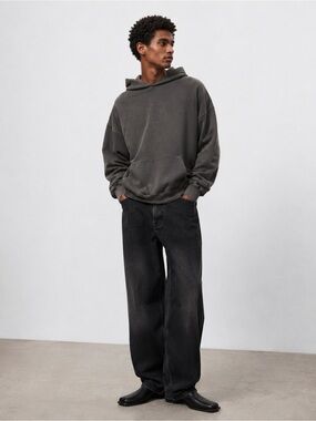 mnml Men’s Charcoal Gray Brown Oversized Hoodie - Size M